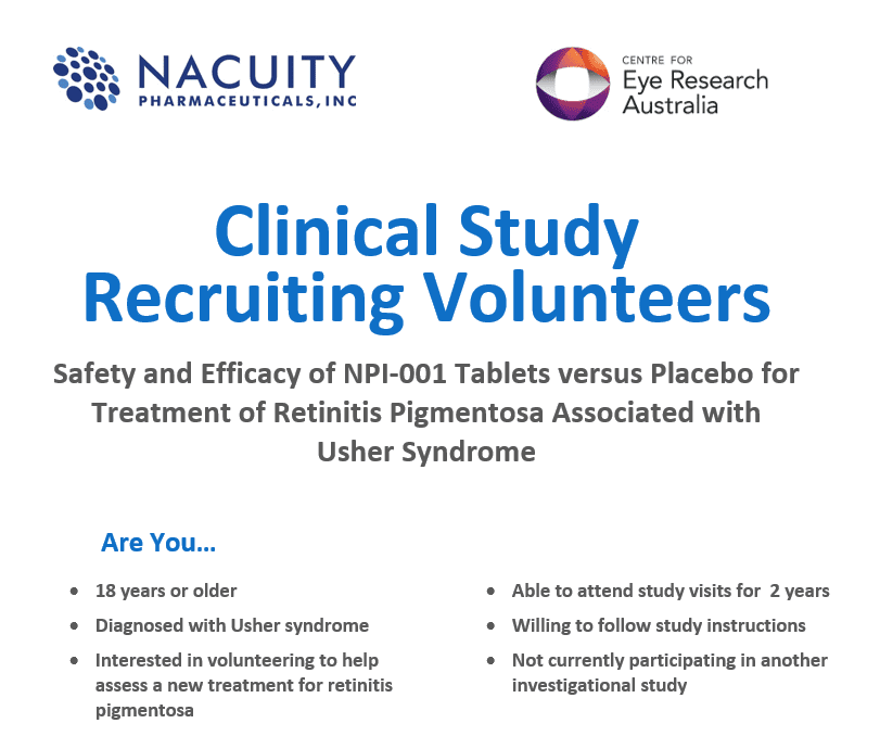 Medical trial – new drug for Usher Syndrome RP