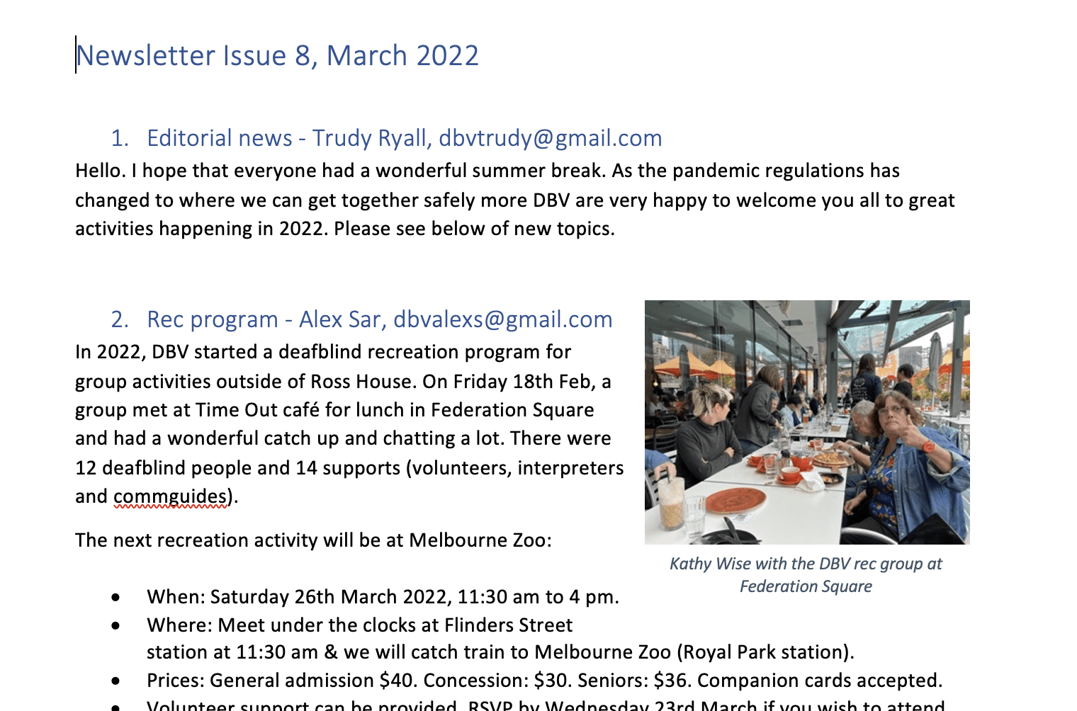DBV newsletter #8, March 2022